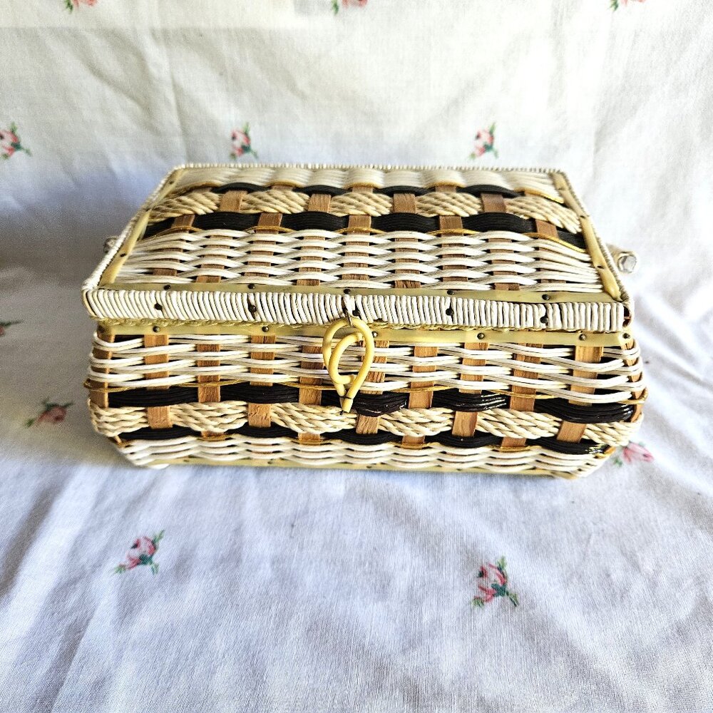 Vintage Woven Sewing Basket